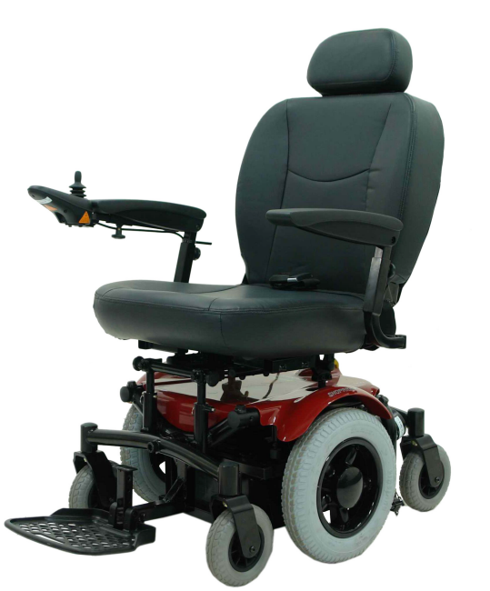 Side View Shoprider 6Runner 14 Power Chair Scooter Heavy Duty Mid-Wheel Drive Wheelchair 450 lb Capacity, Reclining Captain Seat and Full Suspension
