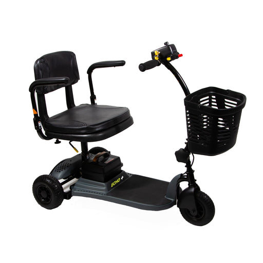 Black Shoprider Echo+ (SLN73N) Portable 3 Wheel Mobility Scooter with Lightweight Frame Swivel Seat