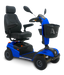 Side View Shoprider Explorer 888SLN Blue 4 Wheel Mobility Scooter 300lb Capacity, Deluxe Seat and All Terrain 10" Wheels