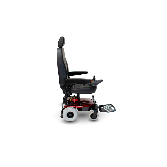 Shoprider Jimmie Lightweight Portable Power Chair Quick-Disconnect, Adjustable Seat and Armrests In Right  Side View