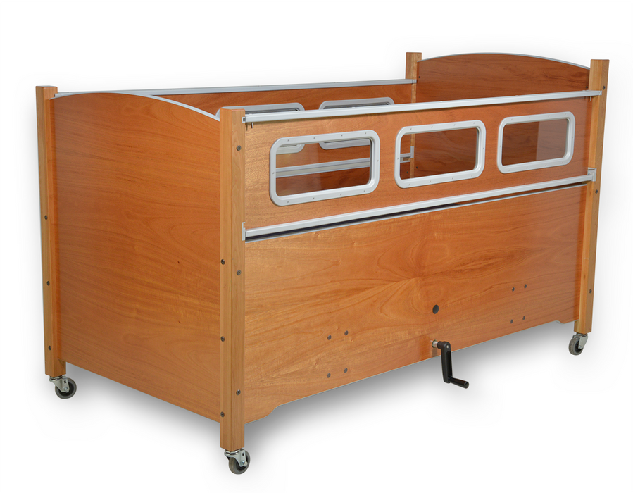 SleepSaf II Bed Medium Bed Mahogany Screen Mesh Manual Hi Lo View