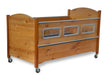 SleepSafe BASIC Bed In Alder Safety Rail Up View