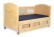 SleepSafe BASIC Bed In Maple Safety Rail Down View