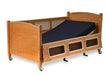 SleepSafe Low Bed Manual Articulation In Oak Safety Rail Down View