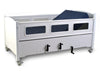 SleepSafe Low Bed Manual Hi Lo In White Safety Rail Up View