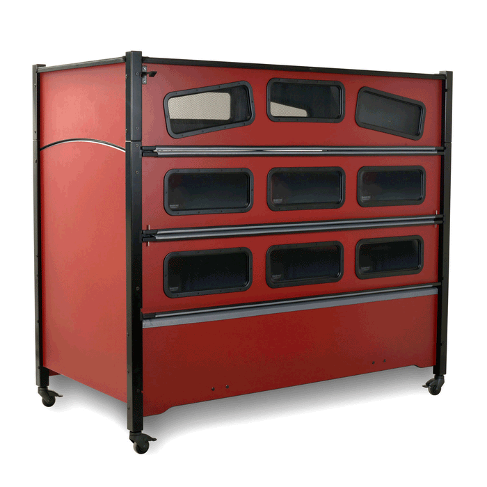 SleepSafe Red Extension Bed Close And Open View GIF