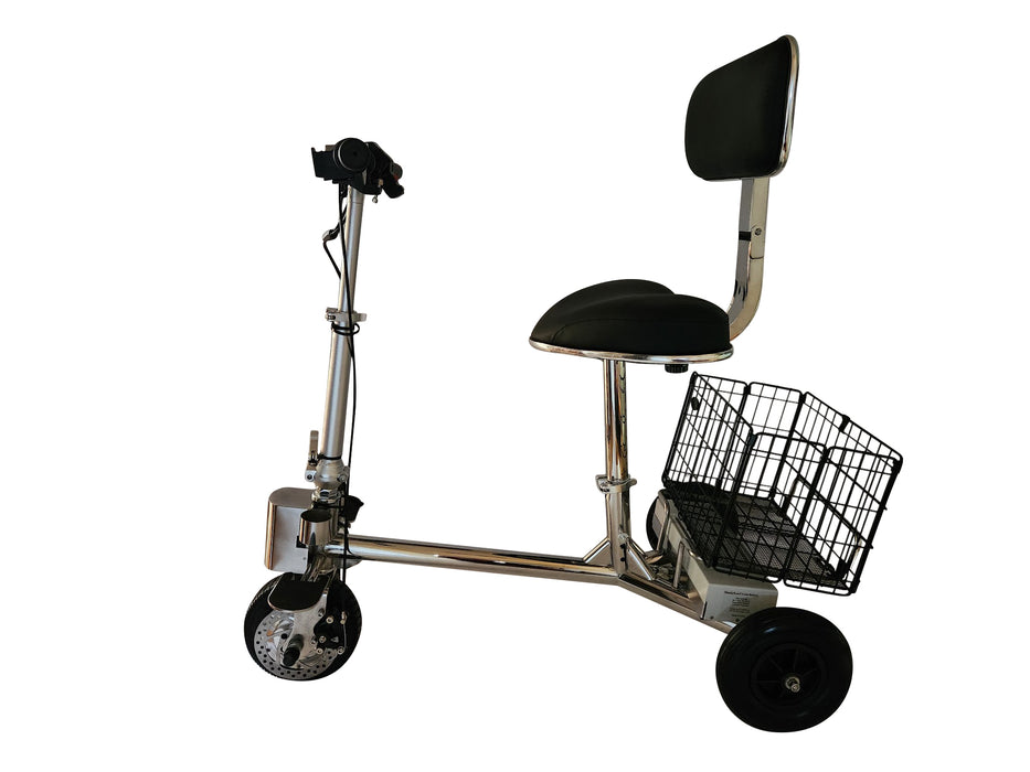 SmartScoot S2400 Premium Portable Travel Scooter Featuring A Rear Cargo Tray Side Profile