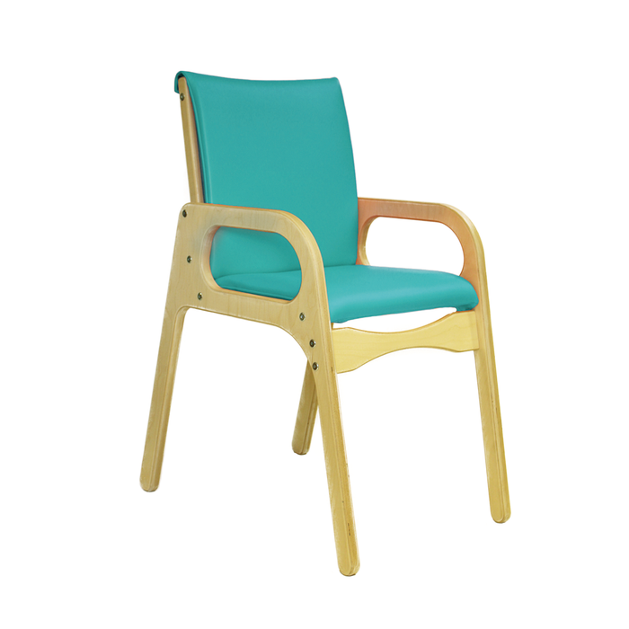 Smirthwaite Felix School Chair Ergonomic, Teal Stackable Wooden Classroom Seating for Active Learning