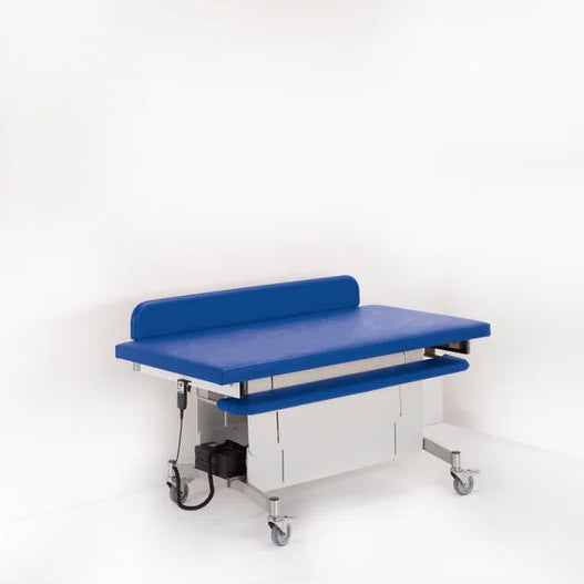 Smirthwaite Mobi Changer Mobile Height-Adjustable Changing Table for Safe Patient Transfers Blue and White Color