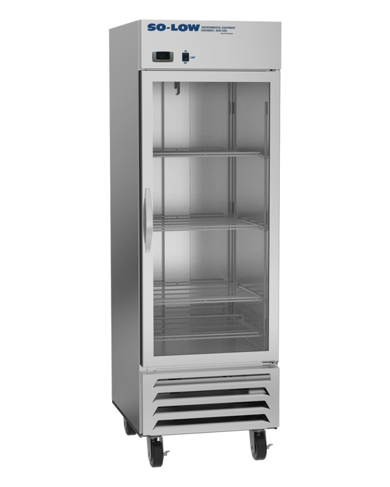 So-Low Stainless Steel Laboratory Refrigerator With Single Glass Door For Medical, Pharmaceutical And Clinical Cold Storage With 23 Cubic Feet