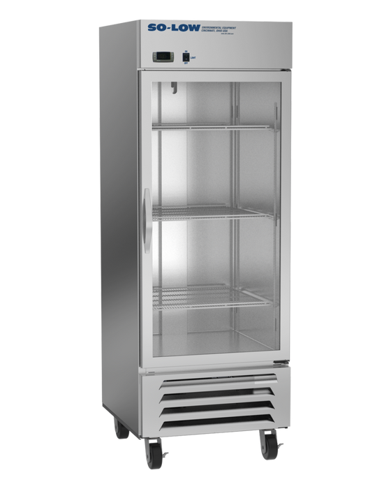 So-Low Stainless Steel Laboratory Refrigerator With Single Glass Door For Medical, Pharmaceutical And Clinical Cold Storage With 27 Cubic Feet