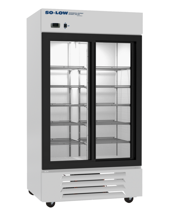 So-Low Laboratory Sliding Two Glass Door Refrigerator With 38 Cubic Feet Capacity For Vaccine, Pharmacy & Clinical Storage