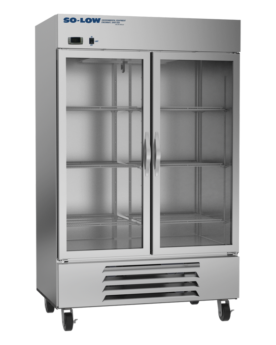 So-Low Stainless Steel Laboratory Refrigerator With Double Glass Door For Medical, Pharmaceutical And Clinical Cold Storage With 49 Cubic Feet