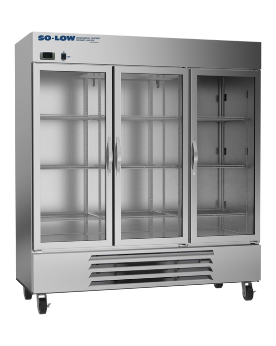 So-Low Stainless Steel Laboratory Refrigerator With Triple Glass Door For Medical, Pharmaceutical And Clinical Cold Storage With 72 Cubic Feet