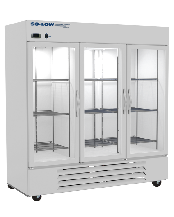 So-Low Pharmacy Grade Three Glass Door Refrigerator With 74 Cubic Feet Capacity  For Pharmaceutical And Laboratory Storage