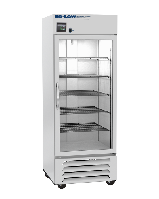 So-Low Touchscreen One Glass Door Laboratory Refrigerator With 27 Cubic Feet Capacity