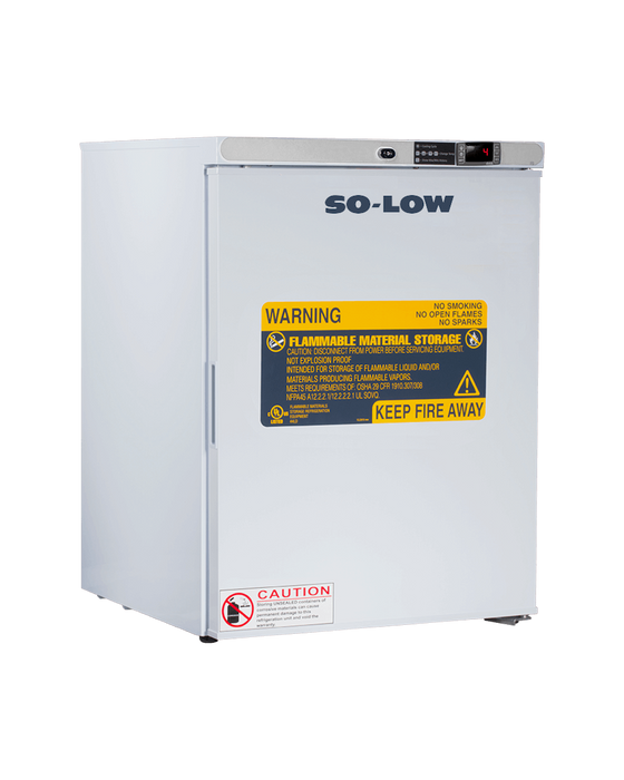So-Low Undercounter Flammable Material White Refrigerator With 5 Cubic Feet Capacity  Includes Adjustable Shelving And CFC-Free Cooling