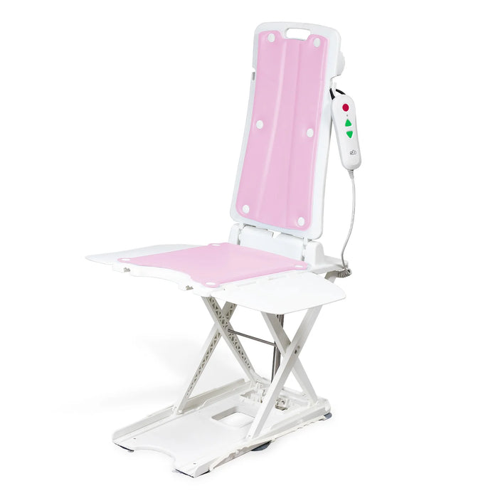 Pink Solution Based BathLyft Battery-Powered Bath Lift Chair for Bathtub Safe, Stable Tub Transfer Solution for Seniors and Limited Mobility 300 lb Capacity