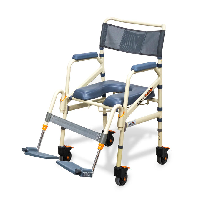 Side View Solution Based Folding Shower Chair Lightweight, Travel-Friendly Commode for Curbless and Accessible Showers