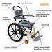 Features Solution Based Self-Propelled Roll-In Shower Chair Lightweight, Height Adjustable, Over-Toilet and Bedside Commode with 24” Wheels and Safety Features