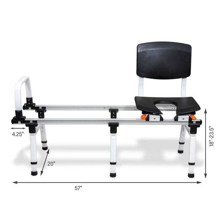 Effortless Transfer Solution Based ShowerGlyde Sliding Transfer Bench SG1 and SG2 Models, 330 lb Capacity, Adjustable Seat Width