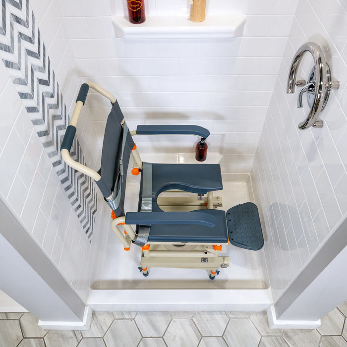 Safe Solution Based ShowerBuddy Transfer Chair for Standard Shower Stalls Accessible, Barrier-Free Shower Solution for Caregiver Assistance