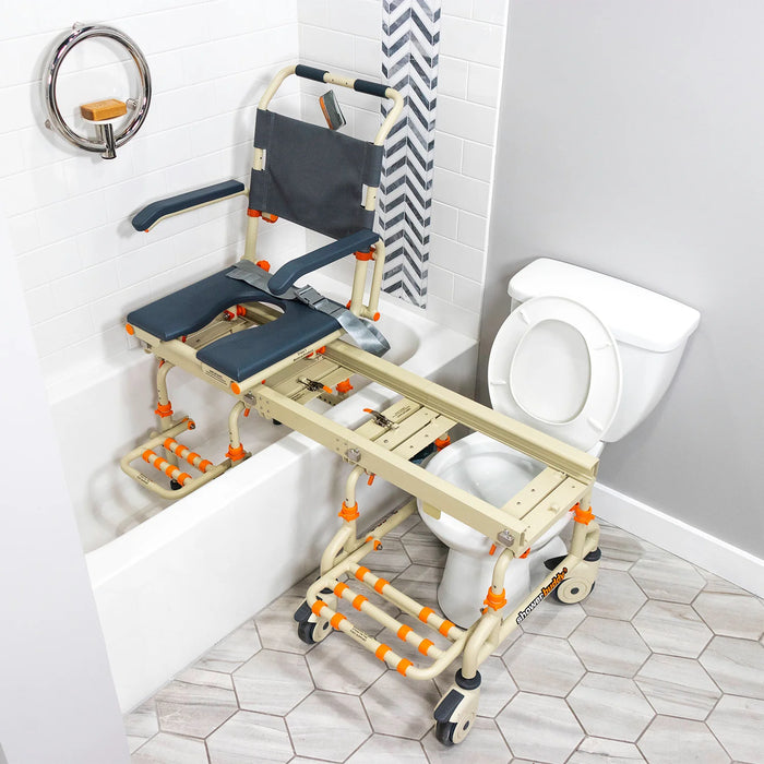 Above View Solution Based TubBuddy Transfer Chair Accessible Bathtub and Shower Chair for Caregiver Assistance
