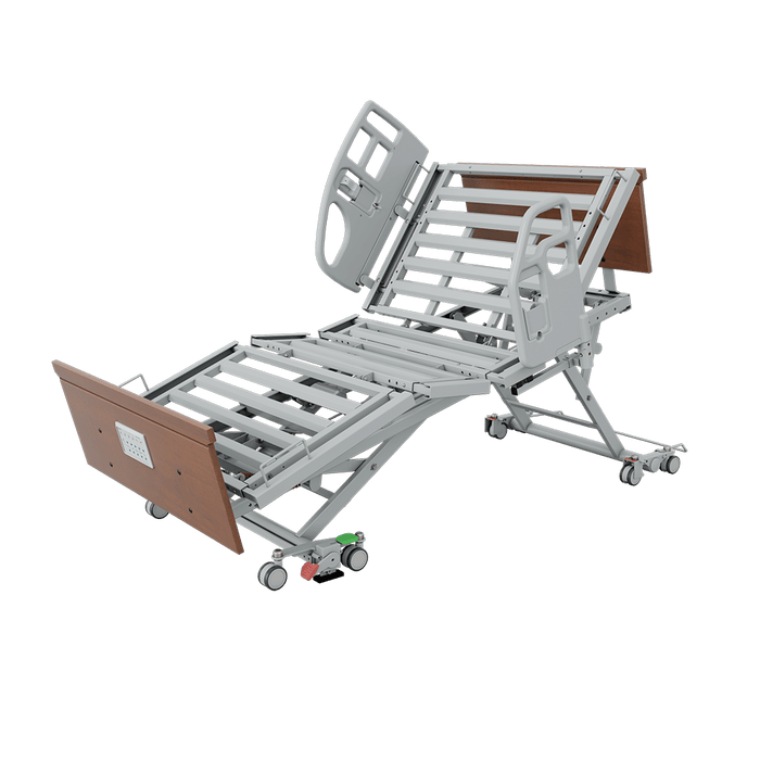 Span America Encore Heavy Duty Low Hospital Bed With Glidealign Retractable Deck Technology And Readywide Integrated Expansion