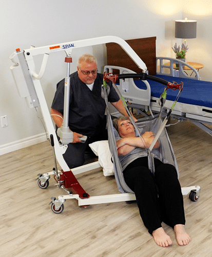Span America Full Body Power Patient Lift With Safe Patient Handling In Home, Long-Term Care, And Clinical Settings Featuring Floor Extraction