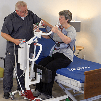 Span America Powered Sit-to-Stand Patient Lift For Home And Medical Use With Up To 500 Lb Capacity In Long Term Care Setting