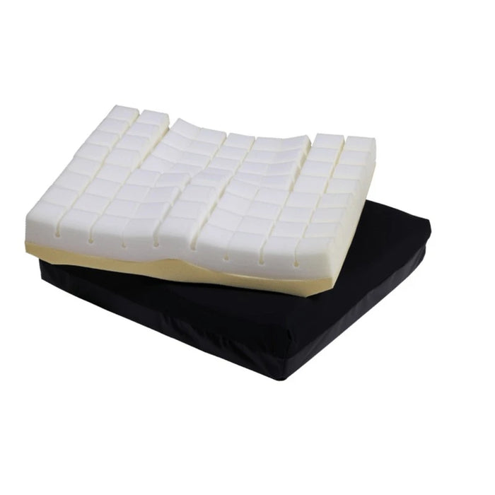 Span America Geo-Matt Contour Wheelchair Cushion With Pelvic Bucketing And Contoured Leg Channels Also Comes With A Cover