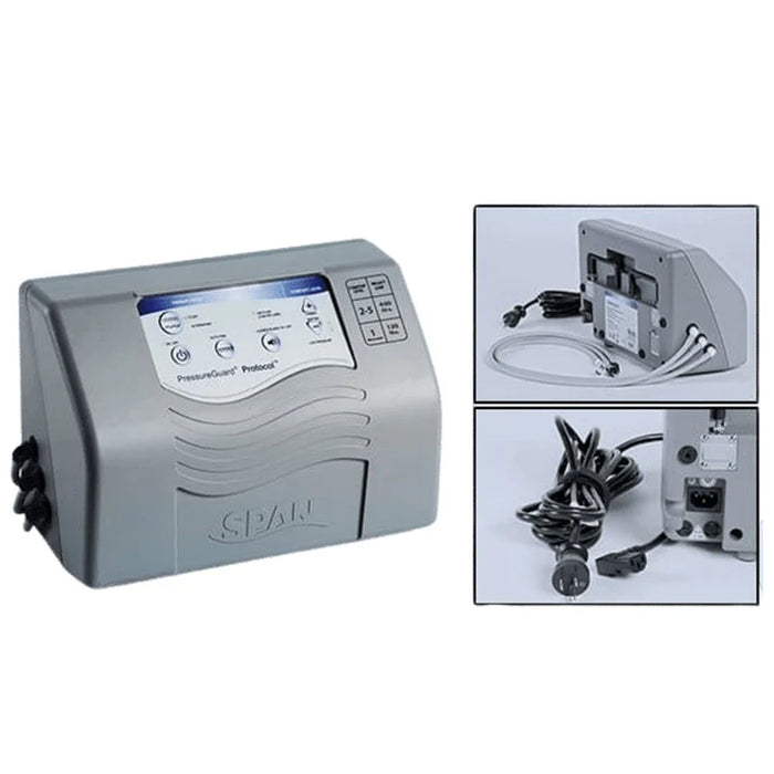 Span America 3400 PressureGuard Protocol Control Unit Quiet And Clinical-Grade Mattress Pump With Images Of The Back