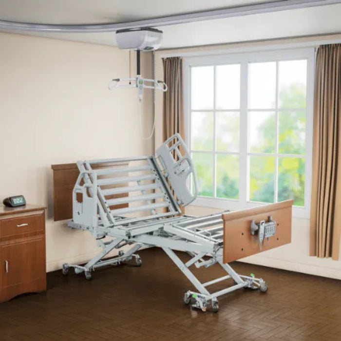 Span America Weigh Scale Bed With Built-In Digital Scale And Low Hospital Bed Positioning For Bariatric Patient Care In Long Term Care Setting