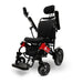 Black/Red Standard ComfyGO IQ-9000 AR Lightweight Electric Wheelchair Auto Recline, Comfort, and Airline-Approved Design, Stylish black frame color with remote control conveniently. 