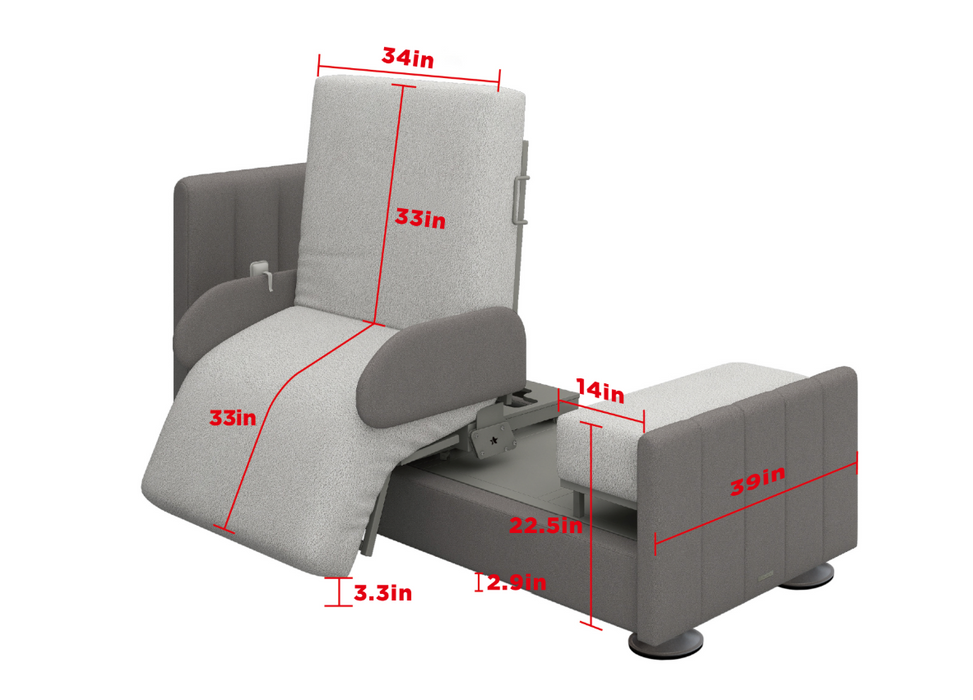 StarSleep Arlo Orin Smart Rotating Bed Technical Specifications And Full Dimensions