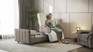 StarSleep Orin Smart Rotating Bed In Chair Configuration With Patient In Fully Upright View