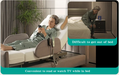 Starsleep Orin Smart Rotating Bed In Chair Configuration With Patient Reading Smartphone And Traditional Bed Struggle Comparison Split View