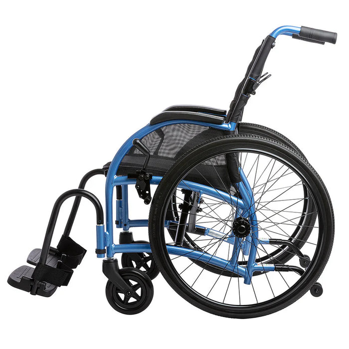 Blue Strongback Mobility Comfort 22S Wheelchair Lightweight, Ergonomic Design for Smaller Adults and Teens