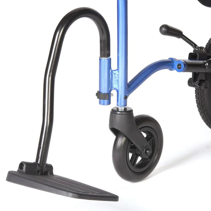 Blue Strongback Mobility Excursion 8 Transport Wheelchair Lightweight, Foldable Ergonomic Chair with Posture Support 300 lb Capacity