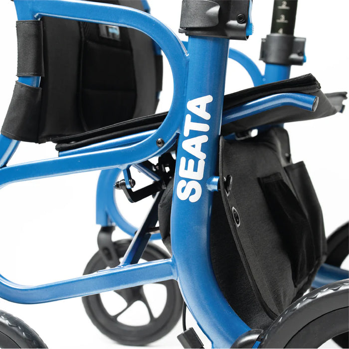 Strongback Mobility Seata Rollator Lightweight, Comfortable, and Ergonomic Logo Seata Close-up view 