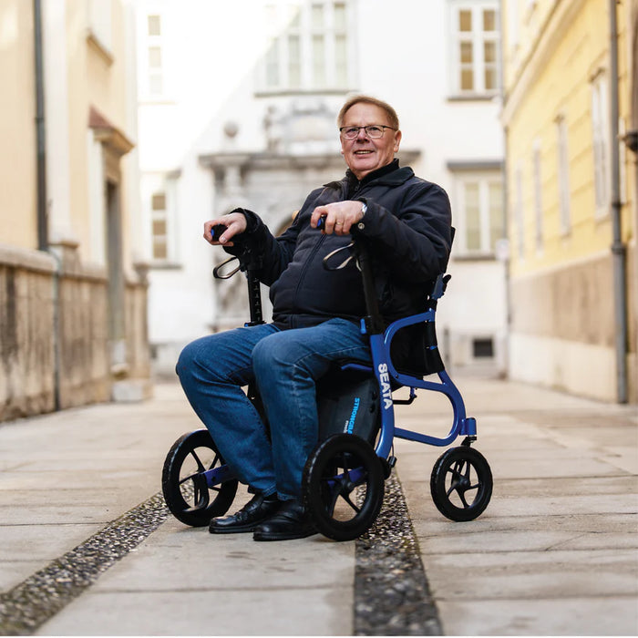 Strongback Mobility Seata Rollator Lightweight, Comfortable, and Ergonomic Sitting Outdoors