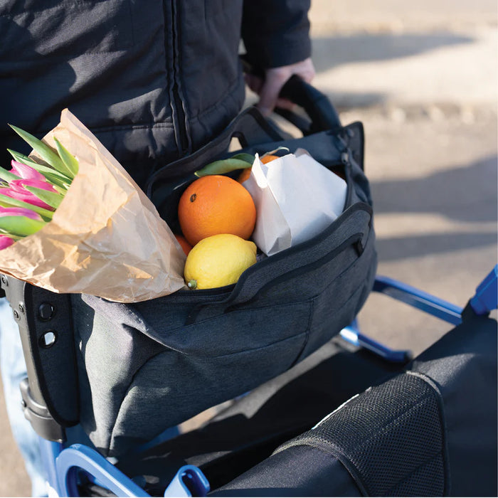 Strongback Mobility Seata Rollator Lightweight, Comfortable, and Ergonomic with Storage Bag Full of Fruits and Flower