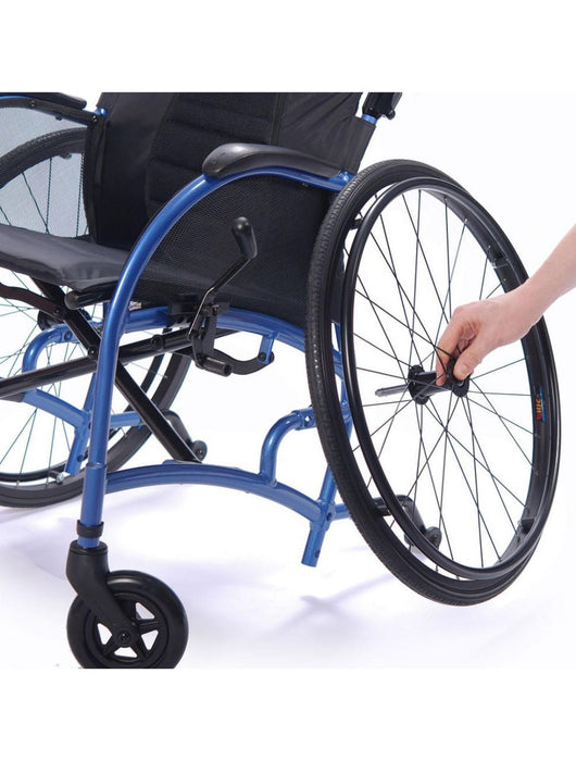 Strongback Mobility Comfort: 24+AB Wheelchair Lightweight, Ergonomic Design for Superior Comfort and Control, Detaching or Attaching one of the rear wheels