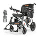 SuperHandy Black GoRide 2 Plus Electric Wheelchair With All Terrain Wheels Flip Up Footrest With Logo And Foldable Armrest With Folded View