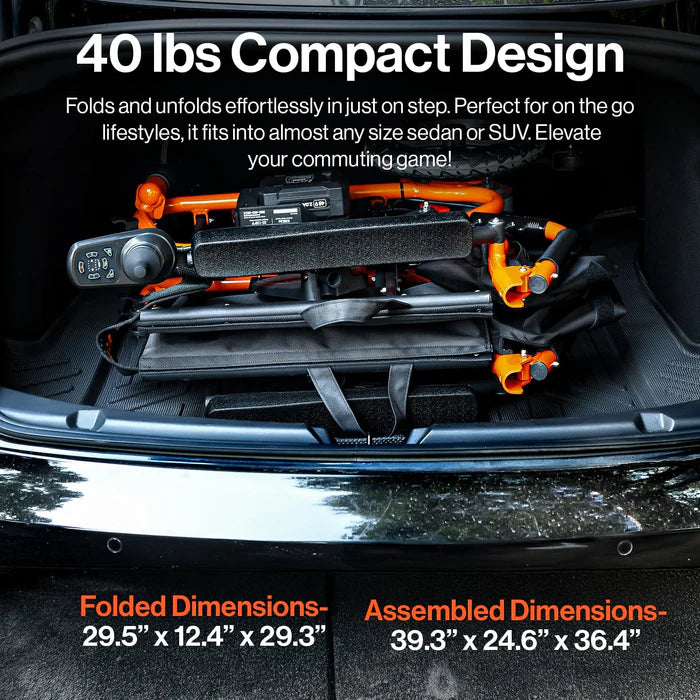 SuperHandy GoRide 2 Plus Electric Wheelchair Folded In Car Trunk View