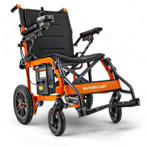 SuperHandy GoRide 2 Plus Electric Wheelchair with All-Terrain Wheels, Flip-Up Footrest with Logo, and Foldable Armrest View