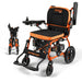 SuperHandy GoRide 2 Plus Electric Wheelchair With All Terrain Wheels Flip Up Footrest With Logo And Foldable Armrest With Folded View