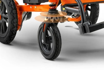 SuperHandy GoRide Foldable Electric Wheelchair Swivel Front Wheel View