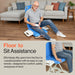 SuperHandy GoRise LT Portable Padded Floor Lift With Detachable Cushion Seat for Safe Transfers And Mobility Assistance In Blue Shows Floor To Sit Assistance