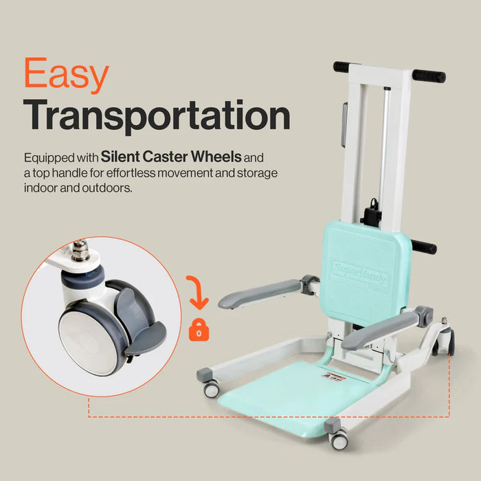 SuperHandy GoRise TX Portable Patient Transfer Lift Easy Transportation Feature Info View
